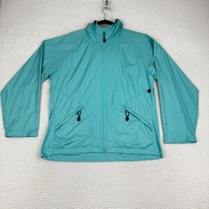 Woolrich Lightweight Rain Jacket Windbreaker Womens M Turquoise‎ Blue *Read
